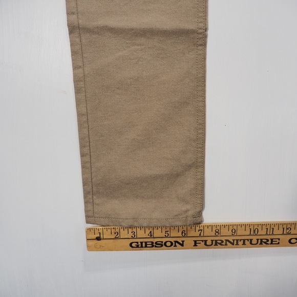 Gustin Jeans Mens 32 Tan Brown Japan Linen Chambray Five Pocket Button Fly Slim - Picture 8 of 11